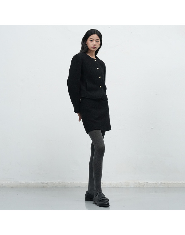 제너럴아이디어 제너럴 아이디어 WOMAN 부클 크롭 자켓 세트 [2COL] / WBE4L55506SET 착용컷