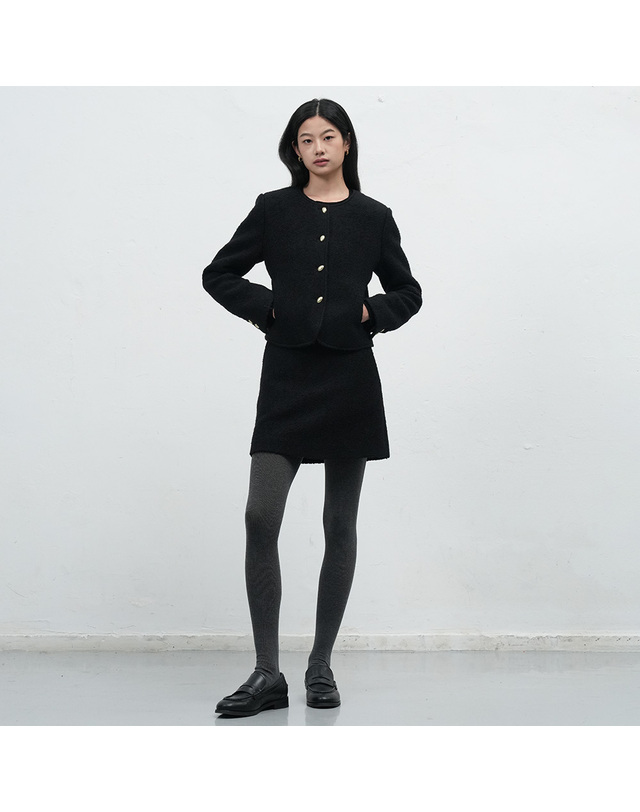 제너럴아이디어 제너럴 아이디어 WOMAN 부클 크롭 자켓 세트 [2COL] / WBE4L55506SET 착용컷