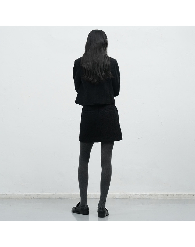 제너럴아이디어 제너럴 아이디어 WOMAN 부클 크롭 자켓 세트 [BLACK] / WBE4L55506SET 착용컷