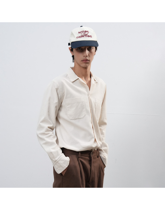 제너럴아이디어 제너럴 아이디어 UNISEX 슬림핏 코듀로이 오픈카라 셔츠 [3COL] / SBE3U03006-MAN 착용컷