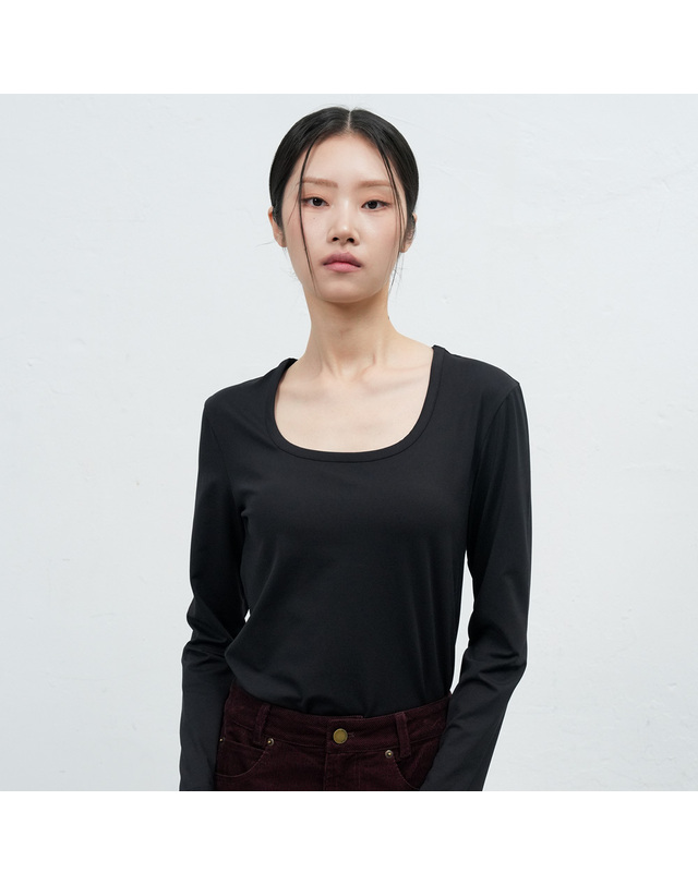 제너럴아이디어 제너럴 아이디어 WOMAN 히트젯 히트 U넥 티셔츠 [3COL] / WBE4L01516 착용컷
