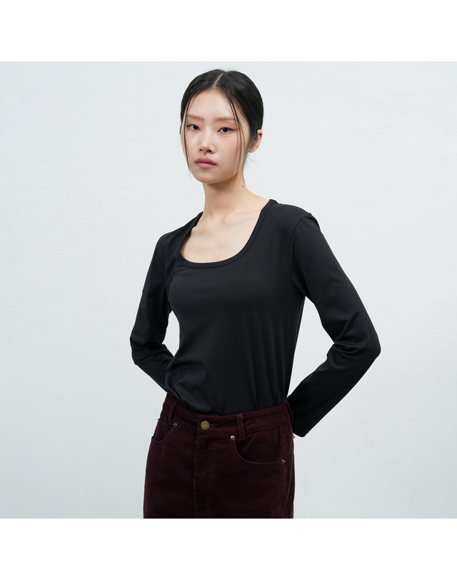 제너럴아이디어 제너럴 아이디어 WOMAN 히트젯 히트 U넥 티셔츠 [3COL] / WBE4L01516 착용컷