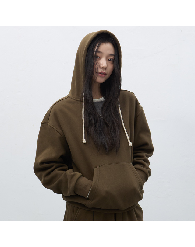 제너럴아이디어 제너럴 아이디어 UNISEX 스티치 브이넥 스웻 후드티 [3COL] / SBE4U51013-WOMAN 착용컷