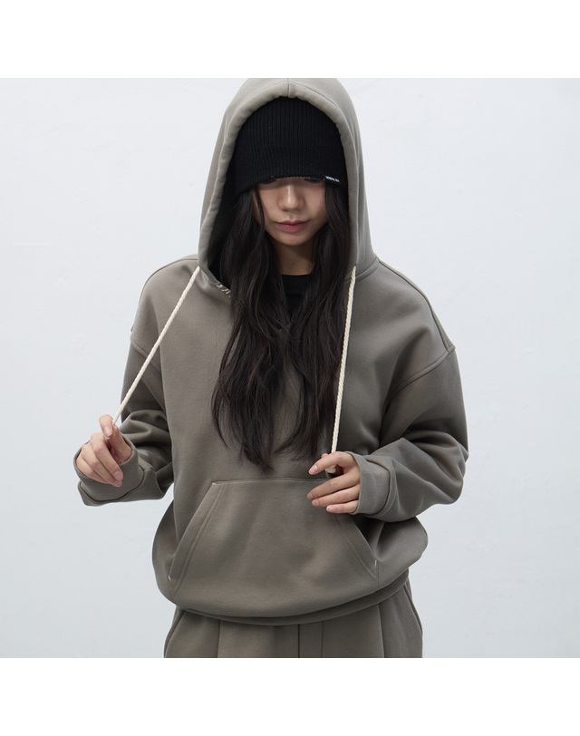 제너럴아이디어 제너럴 아이디어 UNISEX 스티치 브이넥 스웻 후드티 [3COL] / SBE4U51013-WOMAN 착용컷