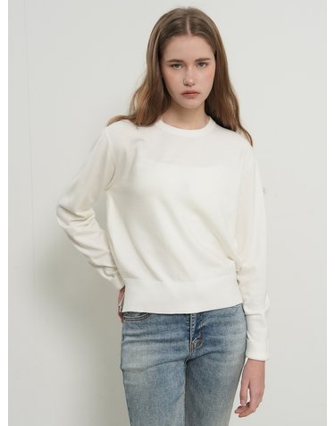 WOMAN 릴렉스드 에센셜 크루넥 풀오버 [WHITE] / GF1LKP510