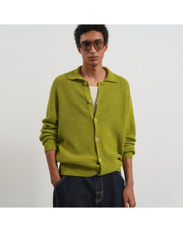 UNISEX 와플 부클 카라 가디건 [OLIVE] / GF1UKC001-MAN