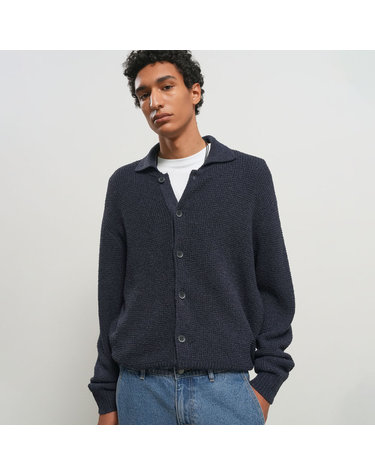 UNISEX 와플 부클 카라 가디건 [NAVY] / GF1UKC001-MAN