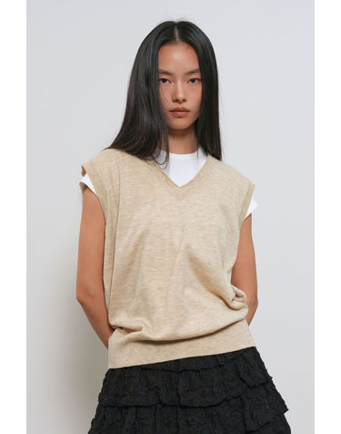 WOMAN 백 포인트 루즈핏 베스트 [OATMEAL] / GF1LKV519