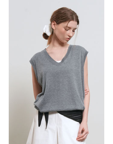 WOMAN 백 포인트 루즈핏 베스트 [GREY] / GF1LKV519