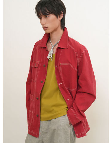 MAN 워시드 레일로드 워크자켓 [RED] / GF1MJK007