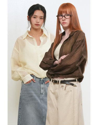 WOMAN 시어 레이어드 블루종 셔츠 [3COL] / GF2LSH519