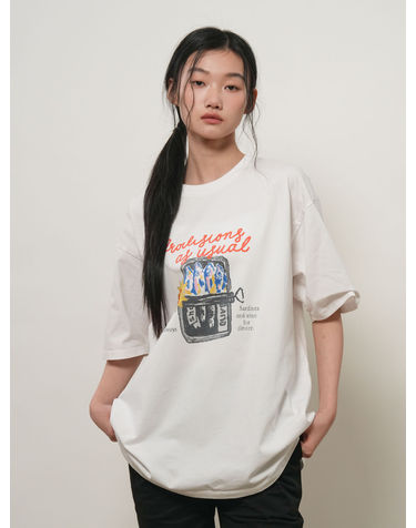 UNISEX 피클 그래픽 반팔 티셔츠 [WHITE] / GF2UTS014-WOMAN