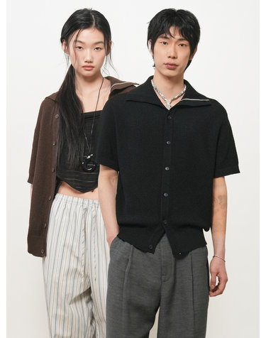 UNISEX 배색 라인 카라 가디건 [3COL] / GF2UKC017