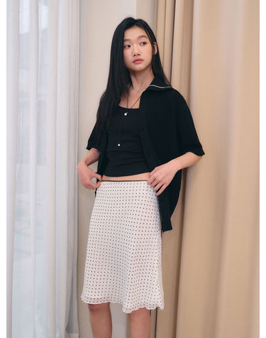 UNISEX 배색 라인 카라 가디건 [BLACK] / GF2UKC017-WOMAN