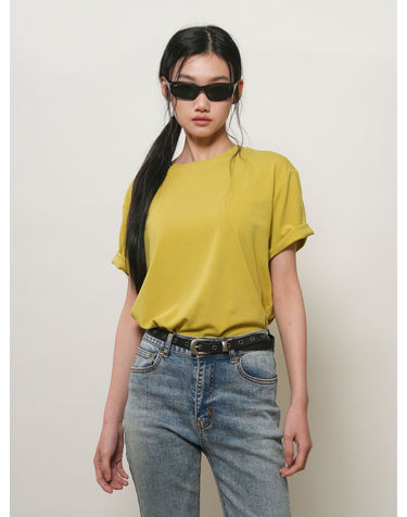 UNISEX 스티치 반팔 티셔츠 [YELLOW] / GF2UTS013-WOMAN