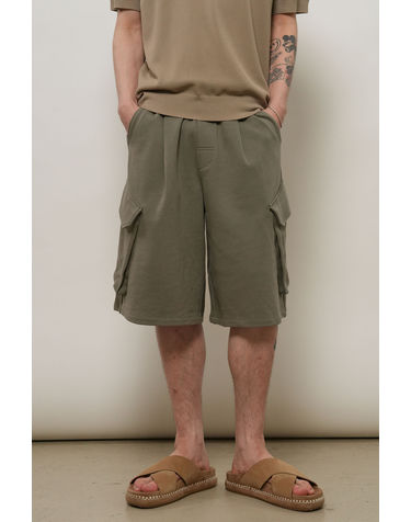 MAN 카고 스웻 하프 팬츠 [KHAKI] / GF2MHP020