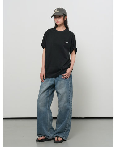 UNISEX 온도컷 쿨링 로고 반팔 티셔츠 [BLACK] / GF2UTS017-WOMAN