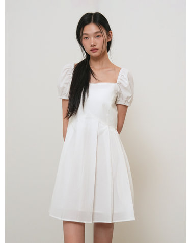 WOMAN 스퀘어넥 퍼프 미니 원피스 [WHITE] / GF2LOP523