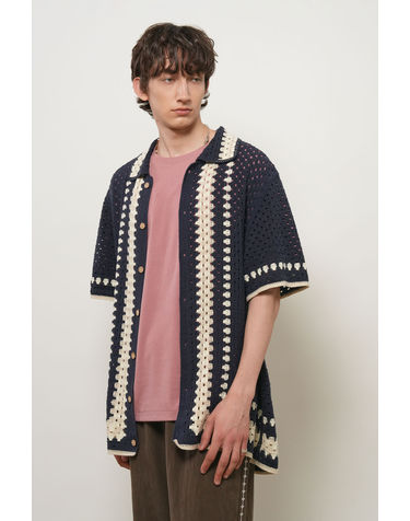 UNISEX 그래니 배색 하프 가디건 [NAVY] / GF2UKC018 - MAN