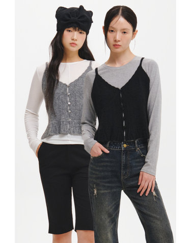 WOMAN 스캘럽 니트 뷔스티에 [2COL] / GF3LKV512