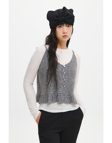 WOMAN 스캘럽 니트 뷔스티에 [GREY] / GF3LKV512