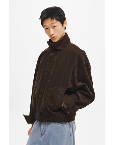 UNISEX 하이넥 코듀로이 블루종 자켓 [DARK BROWN] / GF3UJP004-MAN