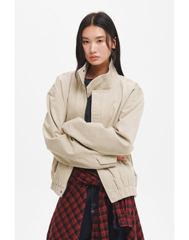UNISEX 하이넥 코듀로이 블루종 자켓 [BEIGE] / GF3UJP004-WOMAN