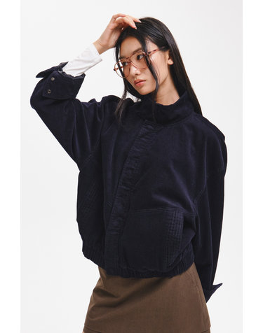 제너럴 아이디어 UNISEX 하이넥 코듀로이 블루종 자켓 [DARK NAVY] / GF3UJP004-WOMAN