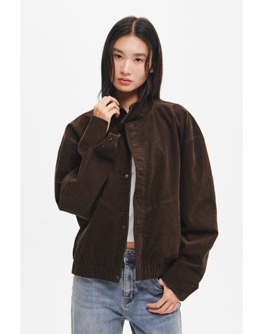 UNISEX 하이넥 코듀로이 블루종 자켓 [DARK BROWN] / GF3UJP004-WOMAN