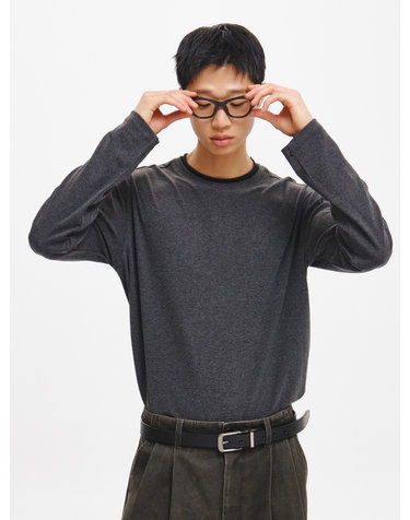 UNISEX 메탈 고리 페이크 레더 벨트 [BLACK] / GF3UET005