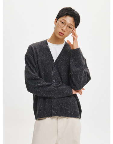 UNISEX 네프사 핸드스티치 가디건 [CHARCOAL] / GF3UKC006-MAN