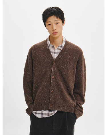 UNISEX 네프사 핸드스티치 가디건 [BROWN] / GF3UKC006-MAN