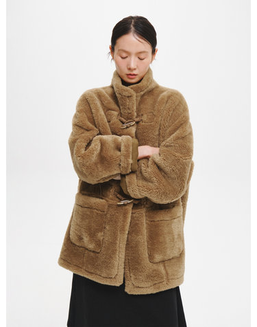 제너럴 아이디어 WOMAN 리버시블 무스탕 더플 코트 [KHAKI BROWN] / GF8LCT522