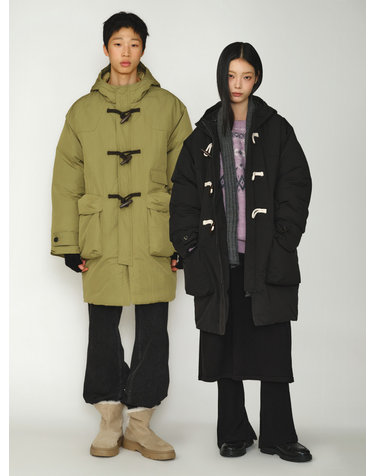 UNISEX 입체 포켓 더플 후드패딩 [2COL] / GF4UJP008