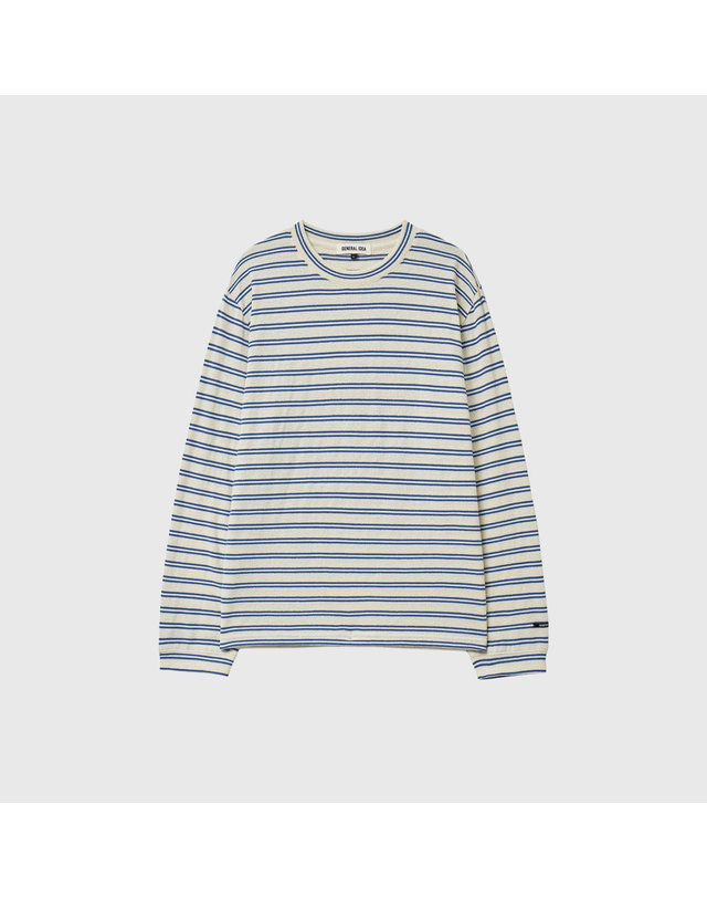 제너럴아이디어 제너럴 아이디어 UNISEX 더블 스트라이프 티셔츠 [IVORY] / GF1UTS001-WOMAN 착용컷