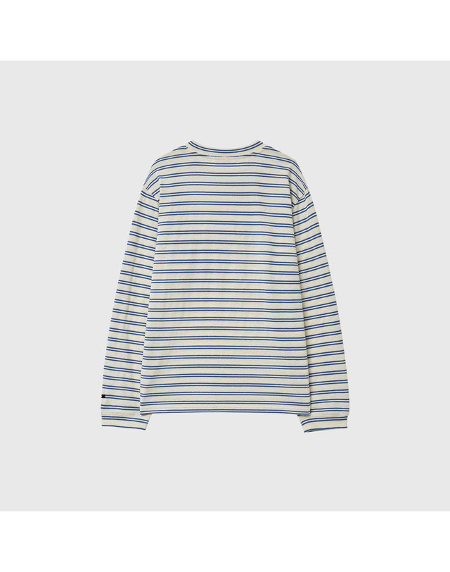 제너럴아이디어 제너럴 아이디어 UNISEX 더블 스트라이프 티셔츠 [IVORY] / GF1UTS001-WOMAN 착용컷