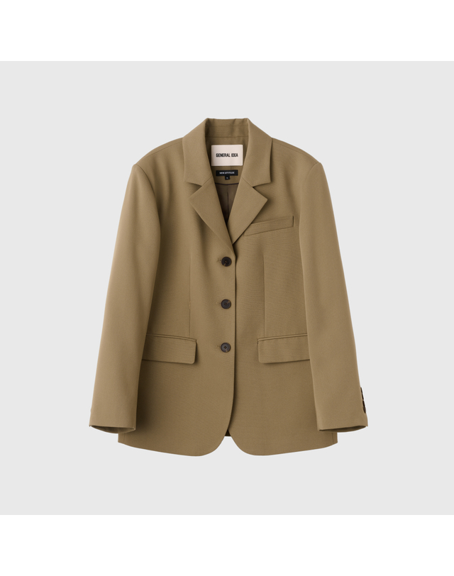 제너럴아이디어 제너럴 아이디어 WOMAN 뉴 애티튜드 클래식 테일러드 자켓 [DARK BEIGE] / GF1LJK503 착용컷