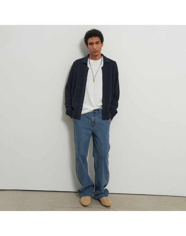 제너럴아이디어 제너럴 아이디어 UNISEX 와플 부클 카라 가디건 [NAVY] / GF1UKC001-MAN 착용컷