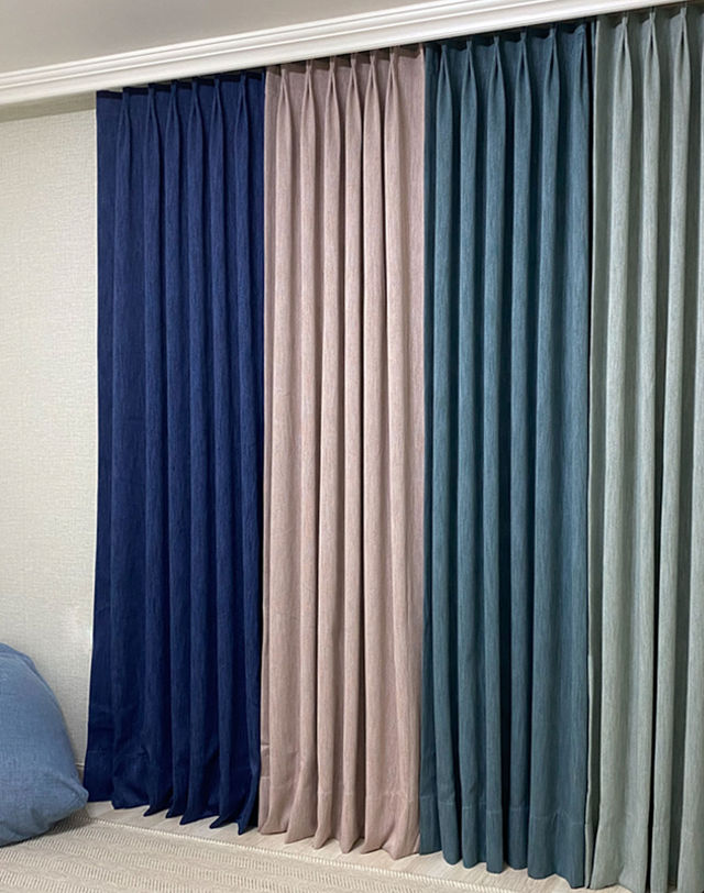 따스한 [맞춤] 스케치 주름이 예쁘게 잡히는 암막커튼 12Colors 착용컷