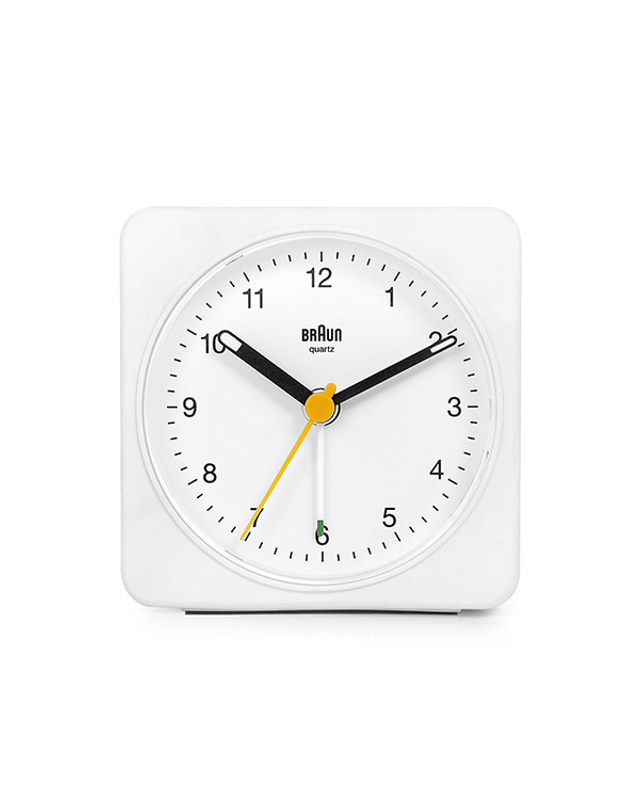 브라운 BRAUN BC03W 클래식 아날로그 크레센도 알람 저소음 공용 탁상시계 착용컷