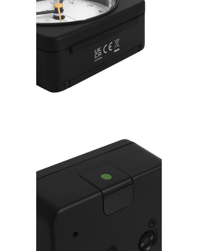 브라운 BRAUN BC03BW 클래식 아날로그 크레센도 알람 저소음 공용 탁상시계 착용컷