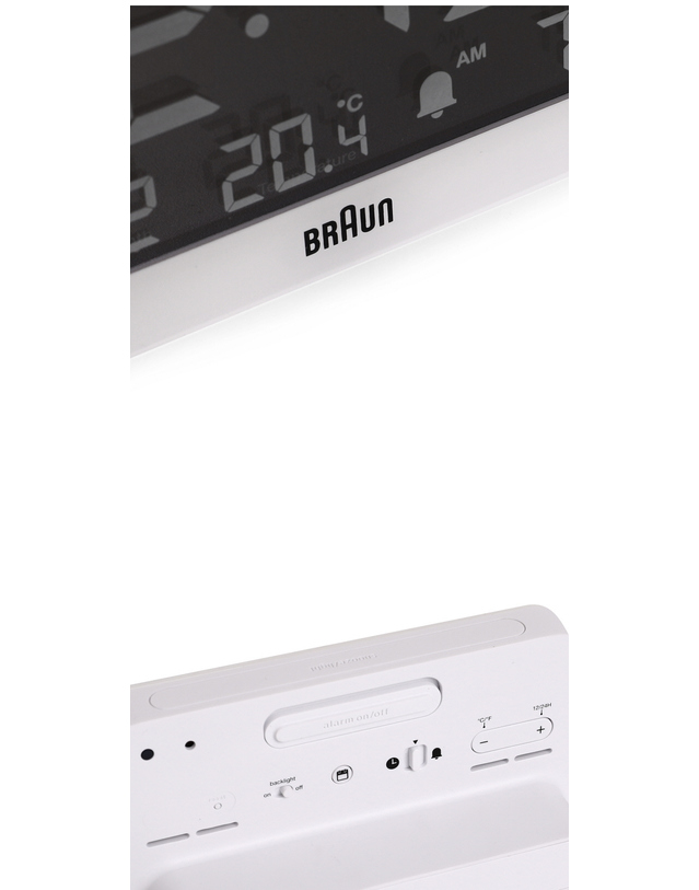 브라운 BRAUN BC10W 디지털 크레센도 알람 날씨 공용 탁상시계 착용컷