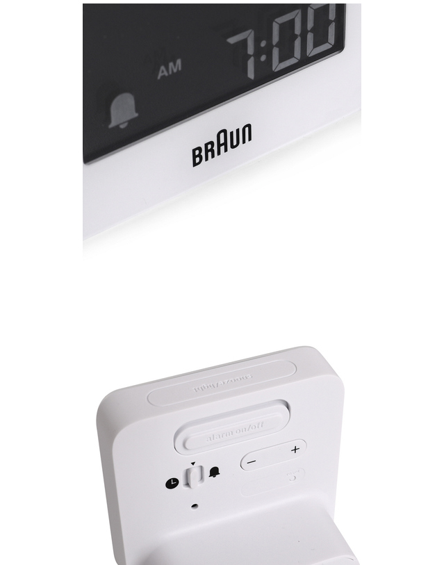 브라운 BRAUN BC09W 디지털 크레센도 알람 공용 탁상시계 착용컷