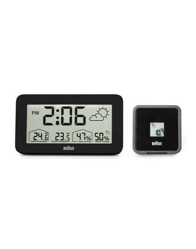 브라운 BRAUN BC13BP 디지털 크레센도 알람 날씨 공용 탁상시계 착용컷