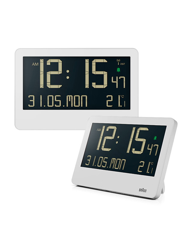 브라운 BRAUN BC14W 디지털 크레센도 알람 날씨 탁상 겸 공용 벽시계 착용컷