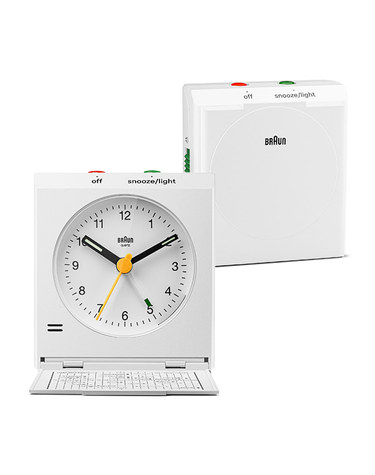 BRAUN BC05W 클래식 아날로그 트래블 크레센도 알람 저소음 공용 탁상시계