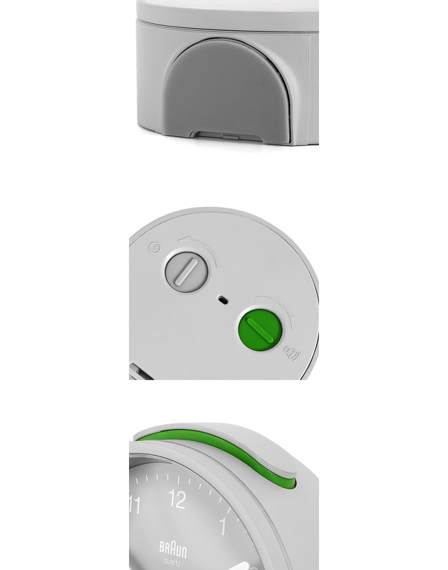 브라운 BRAUN BC12G 클래식 크레센도 알람 저소음 공용 탁상시계 착용컷