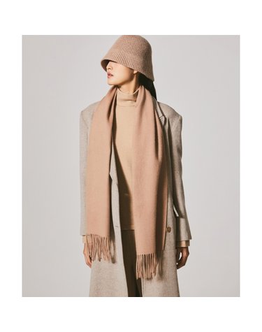 LOGO WOOL MUFFLER (BEIGE)