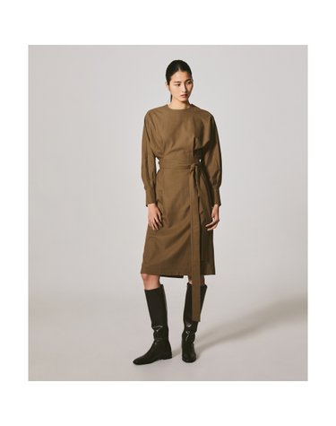 BELTED DRESS (BROWN)