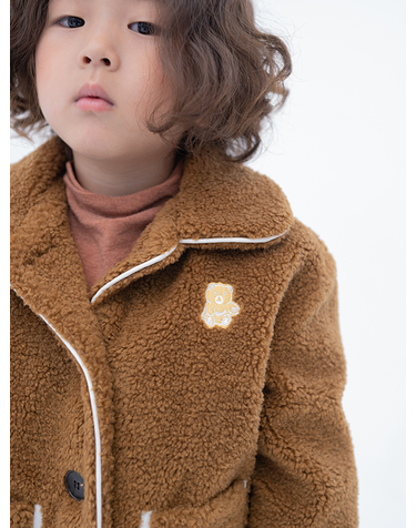 FLUFFY JACKET BROWN